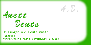 anett deuts business card